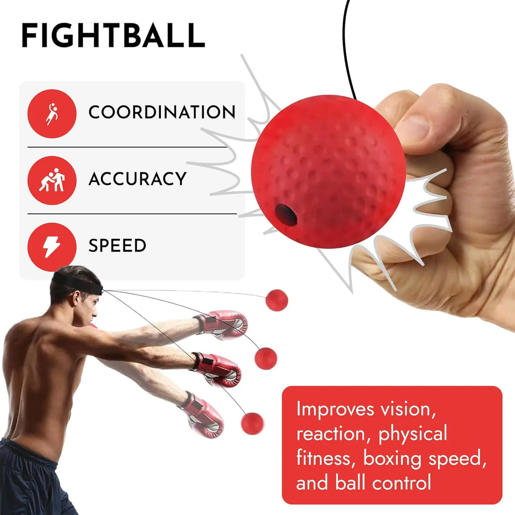 Boxing Training Speed Ball – Head-Mounted PU Reaction Ball for Hand-Eye Coordination and Fitness