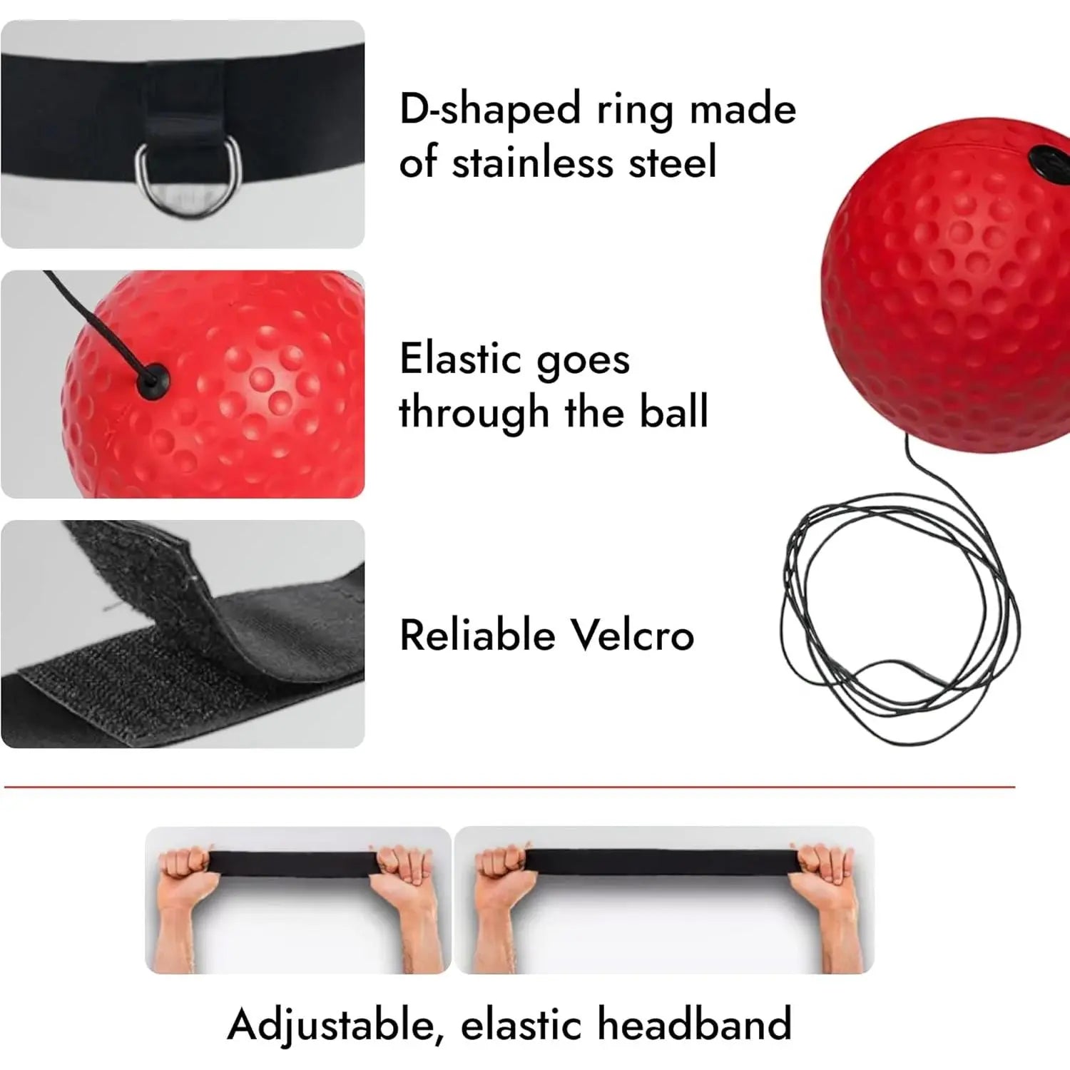 Boxing Training Speed Ball – Head-Mounted PU Reaction Ball for Hand-Eye Coordination and Fitness