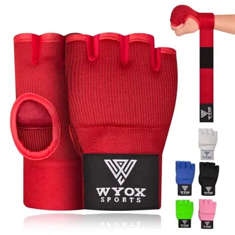 WYOX Gel Hand Wraps for Boxing Gloves, Quick 80Cm Wrist Wraps, Padded Knuckle Protection Boxing for Men, Women, Youth, Muay Thai, Kickboxing