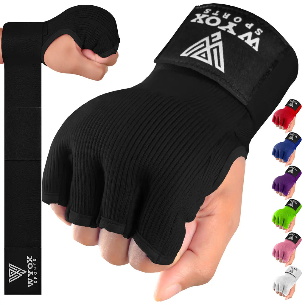 WYOX Gel Hand Wraps for Boxing Gloves, Quick 80Cm Wrist Wraps, Padded Knuckle Protection Boxing for Men, Women, Youth, Muay Thai, Kickboxing